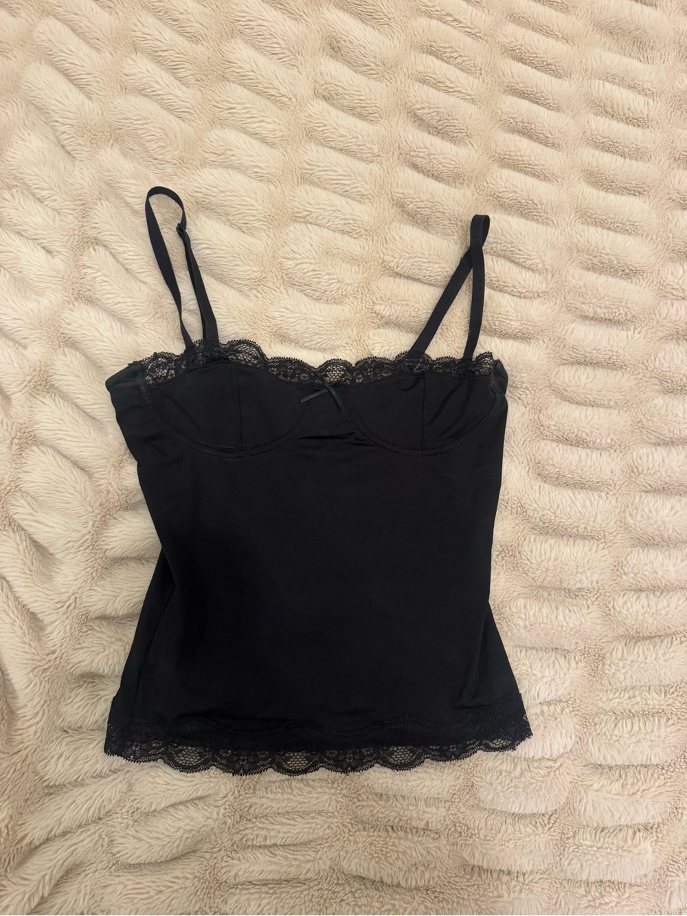 Princess Polly Black Lace-Trim Cami